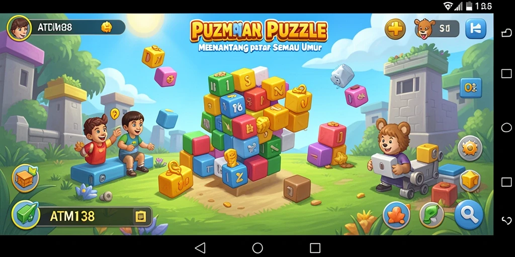 Screenshot gameplay ATM138 menampilkan tantangan puzzle yang seru.