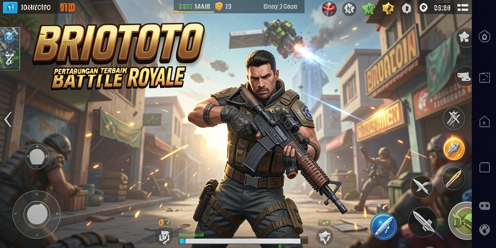 Tampilan gameplay seru dalam BRIOTOTO saat bermain Battle Royale.