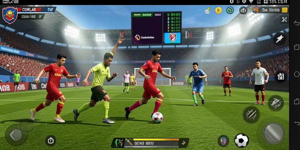 Screenshot gameplay CORLA188 yang menampilkan aksi mendebarkan di lapangan.