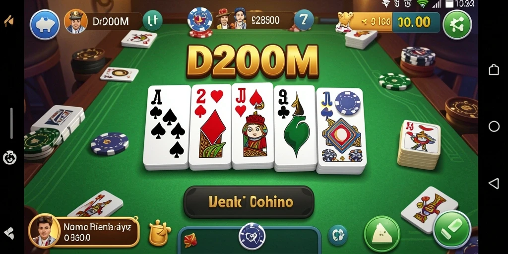 Tampilan gameplay menarik dari D200M saat bermain Domino.