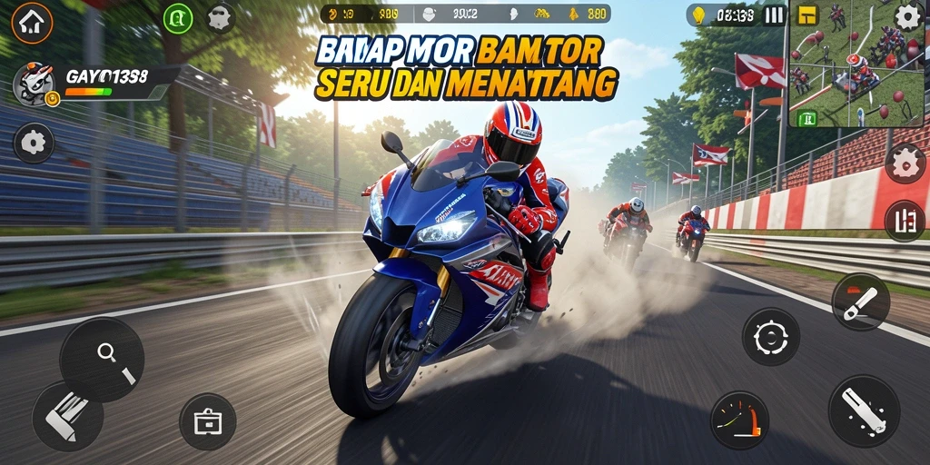 Gameplay seru GAYO138 menampilkan balapan motor yang mendebarkan dan grafis menakjubkan.