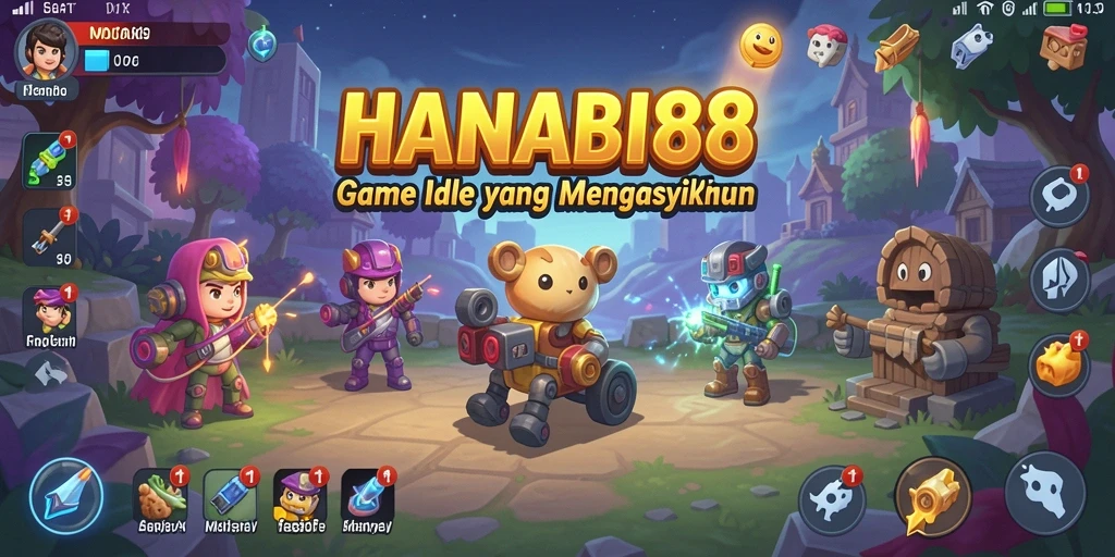 Tangkapan layar menampilkan gameplay seru dan karakter unik di HANABI88.