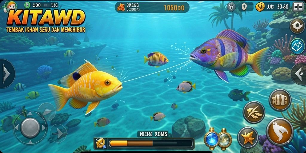 Tampilan gameplay <strong>KITAWD</strong> yang seru saat menangkap ikan.