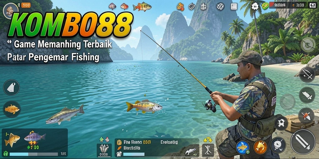 Tampilan gameplay KOMBO88 dengan aksi memancing yang seru.