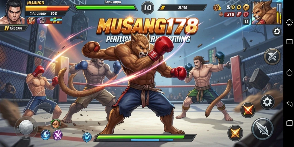 Gameplay seru dengan berbagai karakter pertarungan yang atraktif.