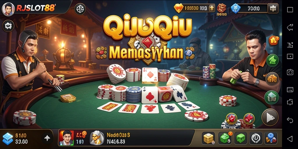 Tampilan gameplay seru RJSLOT88 dalam permainan QiuQiu.