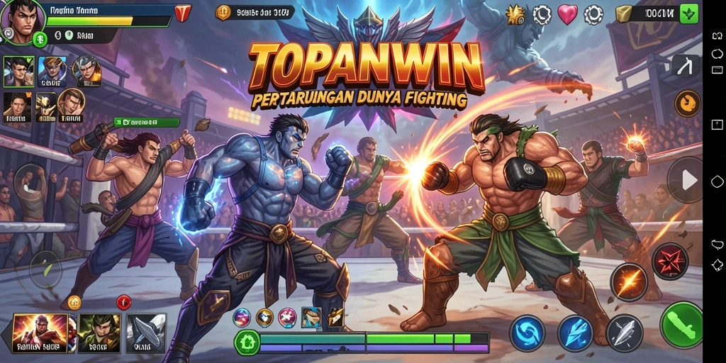 Gameplay seru dalam pertarungan di TOPANWIN dengan karakter yang kuat.